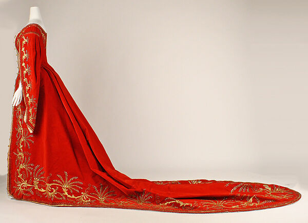 Court ensemble, silk, gold, Russian