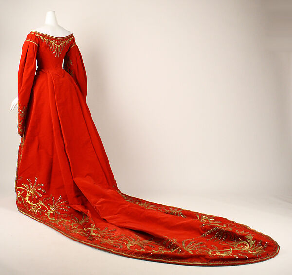 Court ensemble, silk, gold, Russian