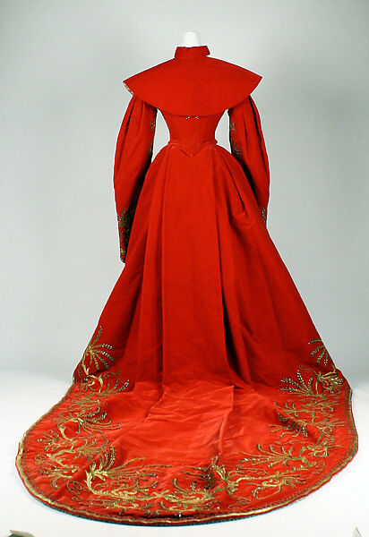 Court ensemble, silk, gold, Russian