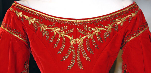 Court ensemble, silk, gold, Russian