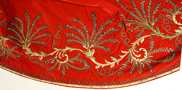 Court ensemble, silk, gold, Russian