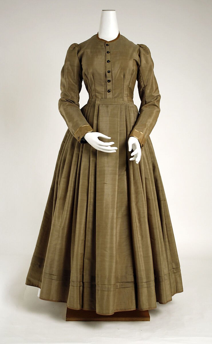 Ensemble, silk, wool, American