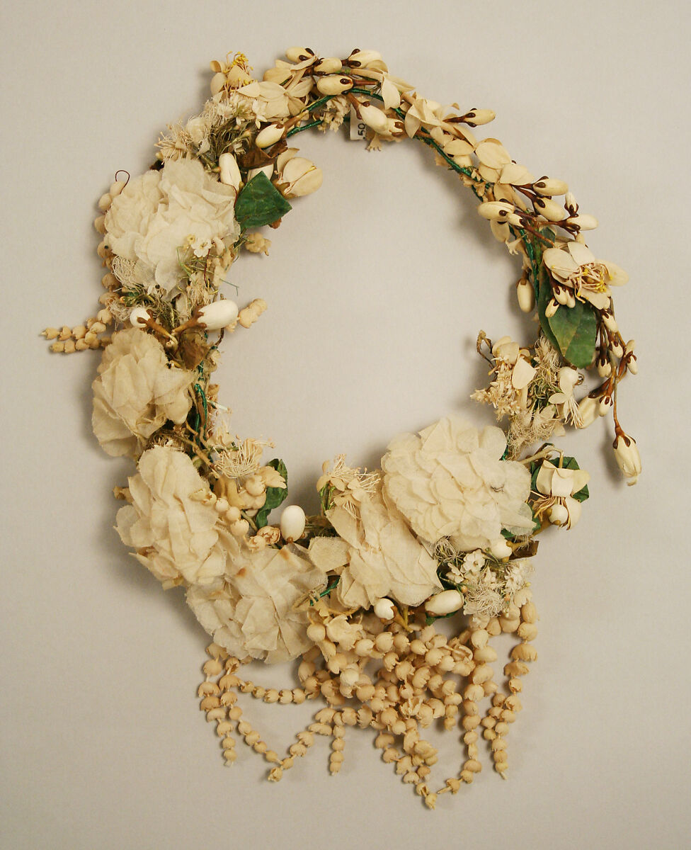 Wedding ensemble, silk, American