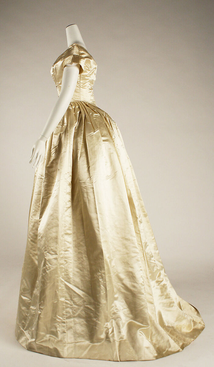 Wedding ensemble, silk, American