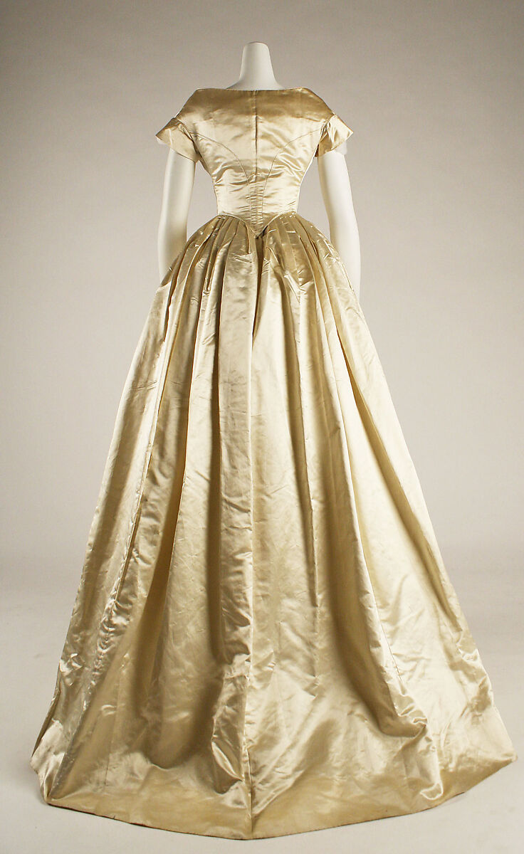 Wedding ensemble, silk, American