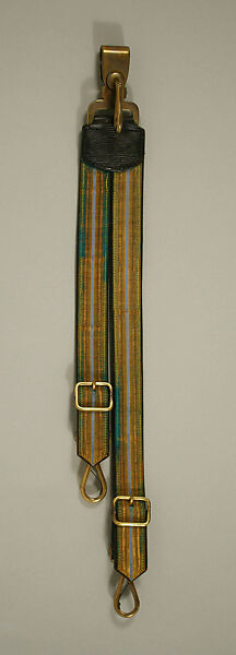 Military uniform, (a), (b) wool
(c) wool, leather, metal thread
(d) leather, metal thread
(e), ( f) medium unknown
(g) metal thread, American