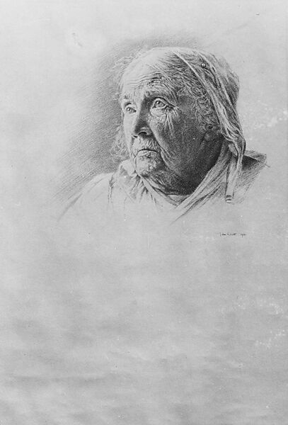 Julia Ward Howe, John Elliott (American (born England), Kent 1858–1925 Charleston, South Carolina), Red chalk on gray wove paper, American