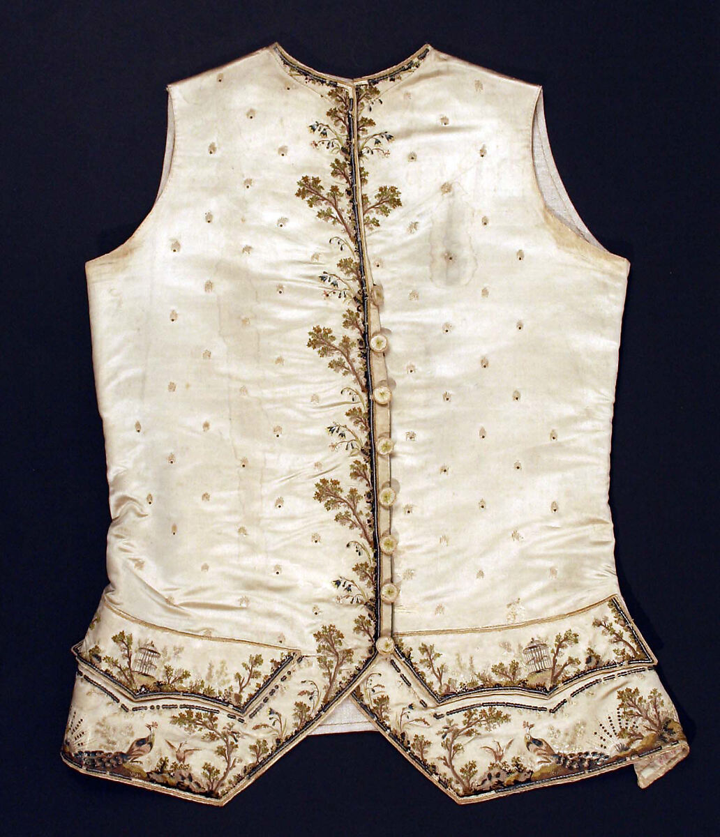 Waistcoat, silk, French 