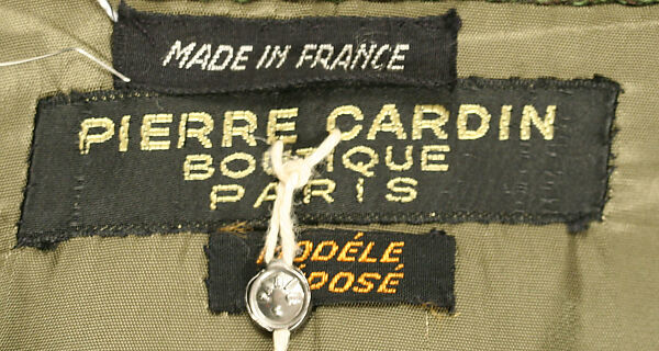 Ensemble, Pierre Cardin (French (born Italy), San Biagio di Callalta 1922–2020 Neuilly), wool, plastic, metal, French