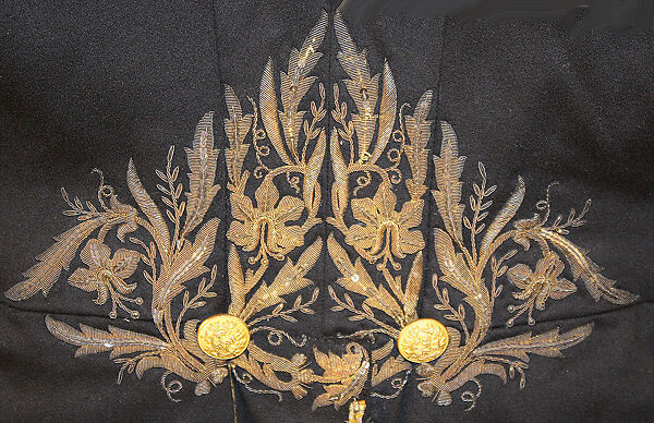 Uniform, wool, metallic thread, linen, silk, French