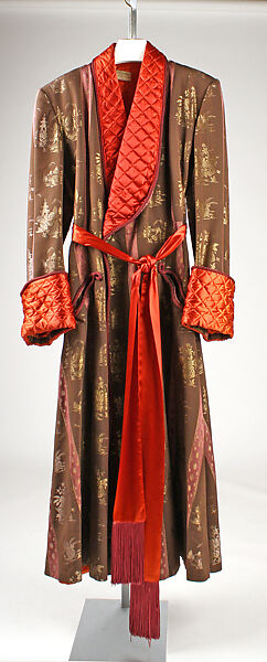 Dressing gown, Brooks Costume Company (American), silk, cotton, metallic thread, American 