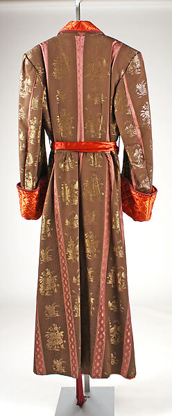 Dressing gown, Brooks Costume Company (American), silk, cotton, metallic thread, American