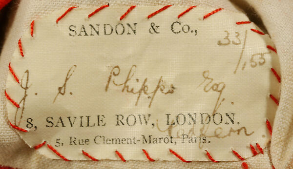 Hunting ensemble, (l) James Lock &amp; Co. Ltd (British, founded 1676), wool, cotton, leather, British