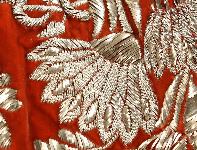 Court dress, silk, metal, probably German