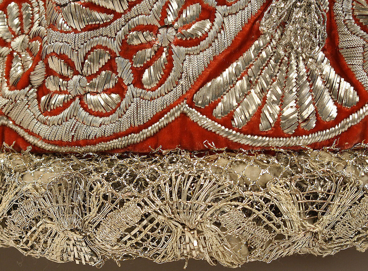 Court dress, silk, metal, probably German