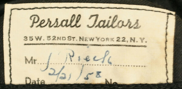 Tuxedo, wool, silk, American