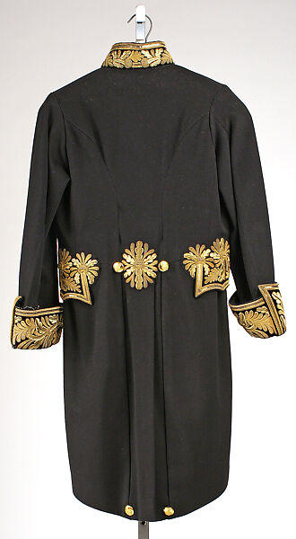 Court coat, Anderson &amp; Sheppard (British, founded 1906), wool, silk, metal, British
