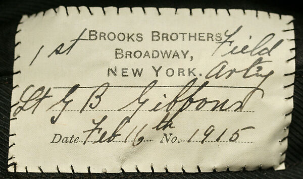 Military uniform, Brooks Brothers (American, founded 1818), [no medium available], American