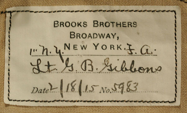 Military uniform, Brooks Brothers (American, founded 1818), [no medium available], American