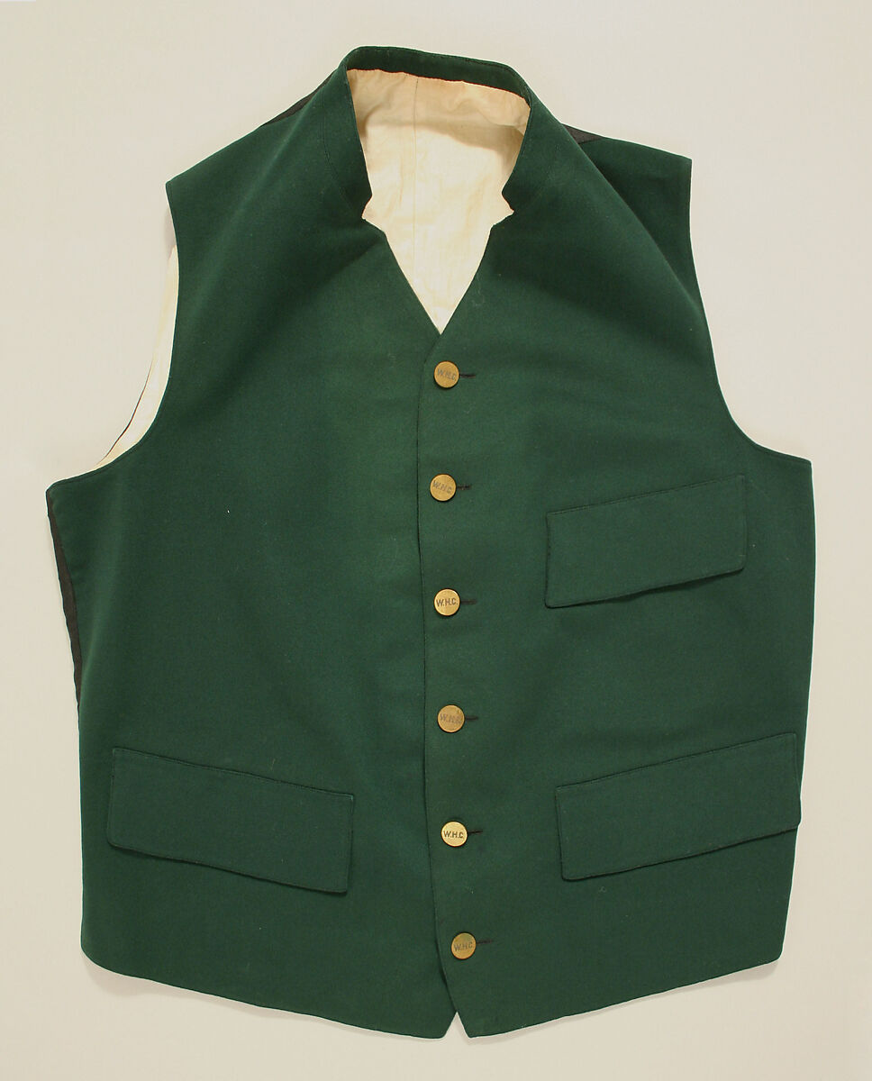 Hunting ensemble, (a, b) wool
(b) cotton
(c) linen, American