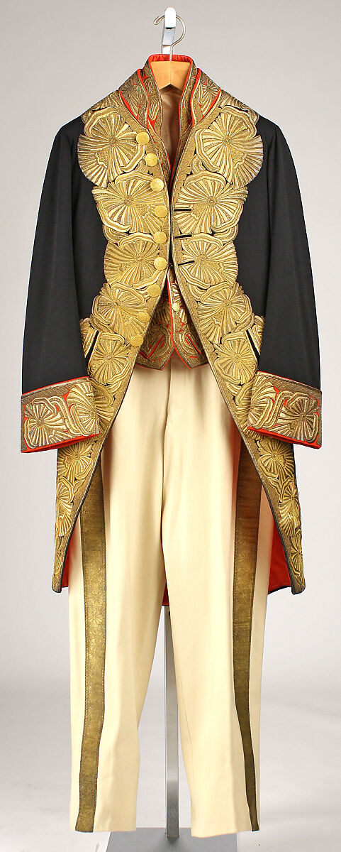 Court ensemble, wool, gold, silk, Italian 