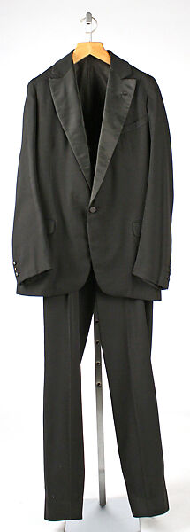 Evening suit, wool, silk, American 