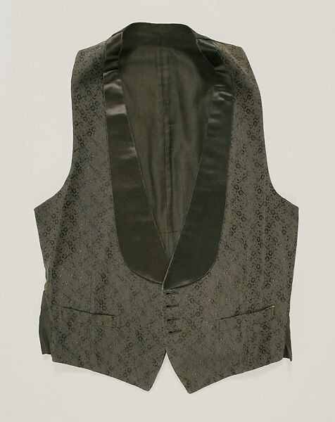 Evening suit, wool, silk, American