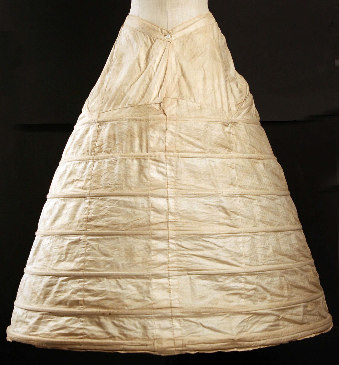 Cage crinoline, cotton, metal, British