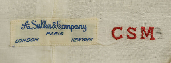 Shirt, linen, cotton, American or European