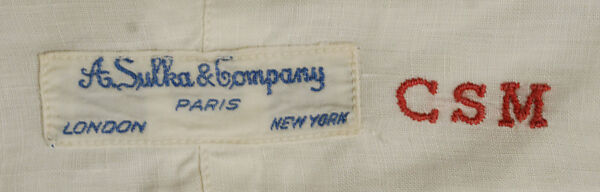 Shirt, linen, cotton, American or European