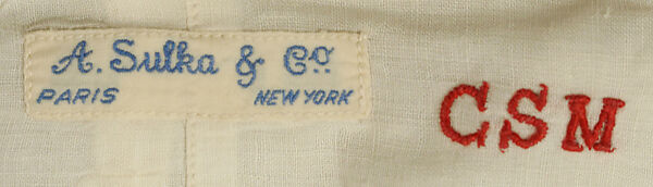 Shirt, linen, cotton, American or European