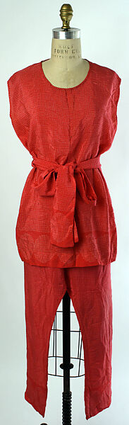 Loungewear, silk, probably American