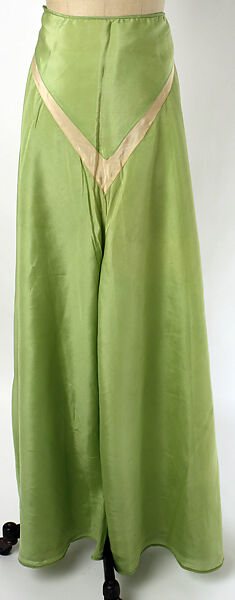 Lounging pajamas, rayon, silk, American