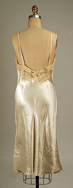 Slip, cotton, silk, probably French