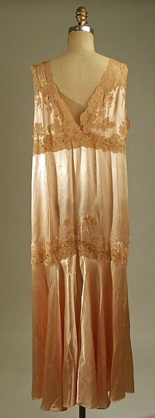 Nightgown, silk, cotton, American or European
