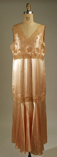 Nightgown, silk, cotton, American or European 