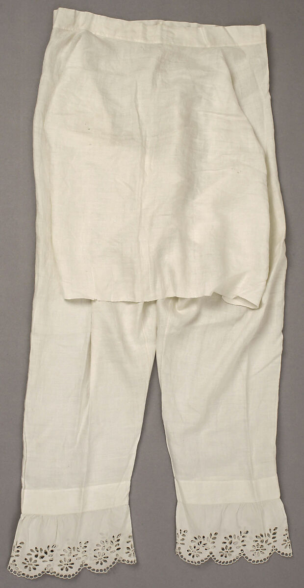 Pantalets, linen, cotton, American
