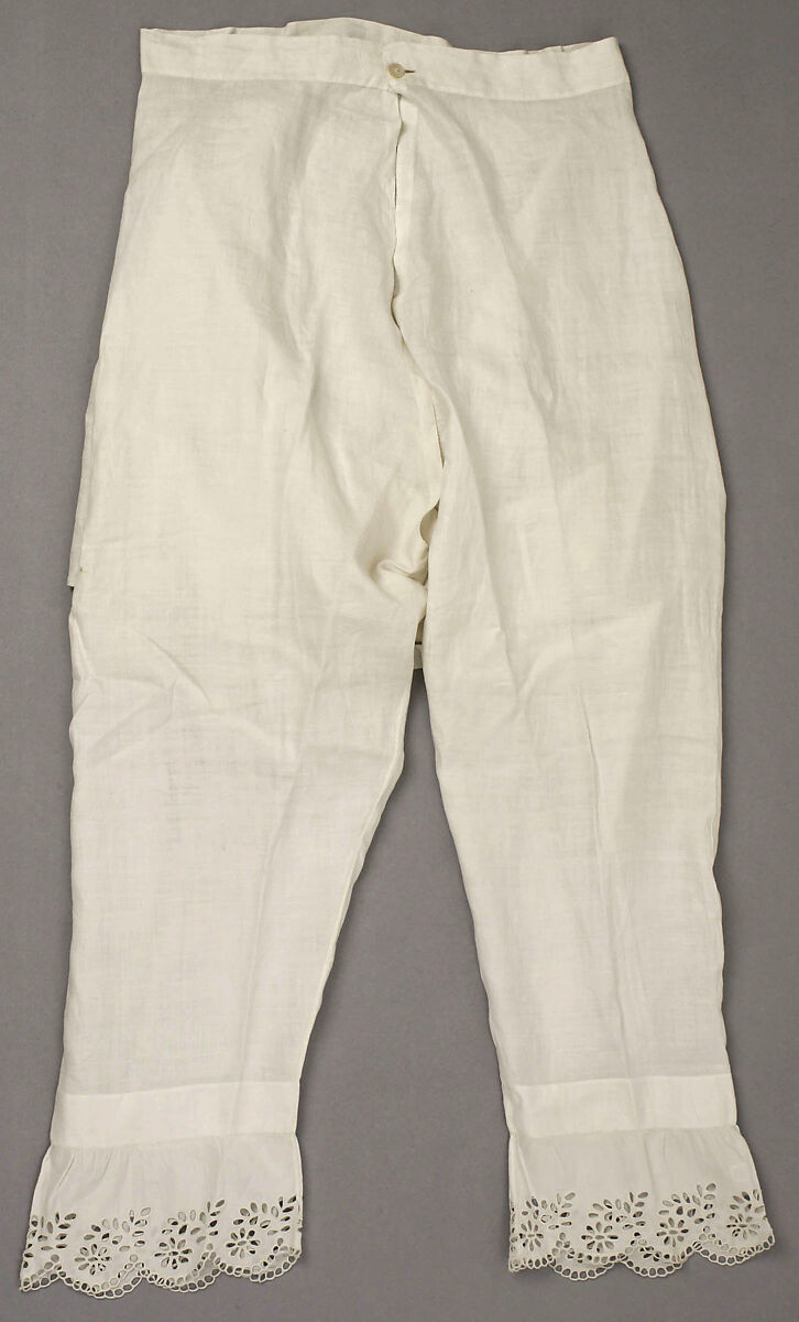 Pantalets, linen, cotton, American 