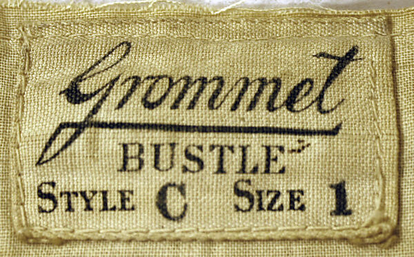 Bustle, cotton, metal, probably American