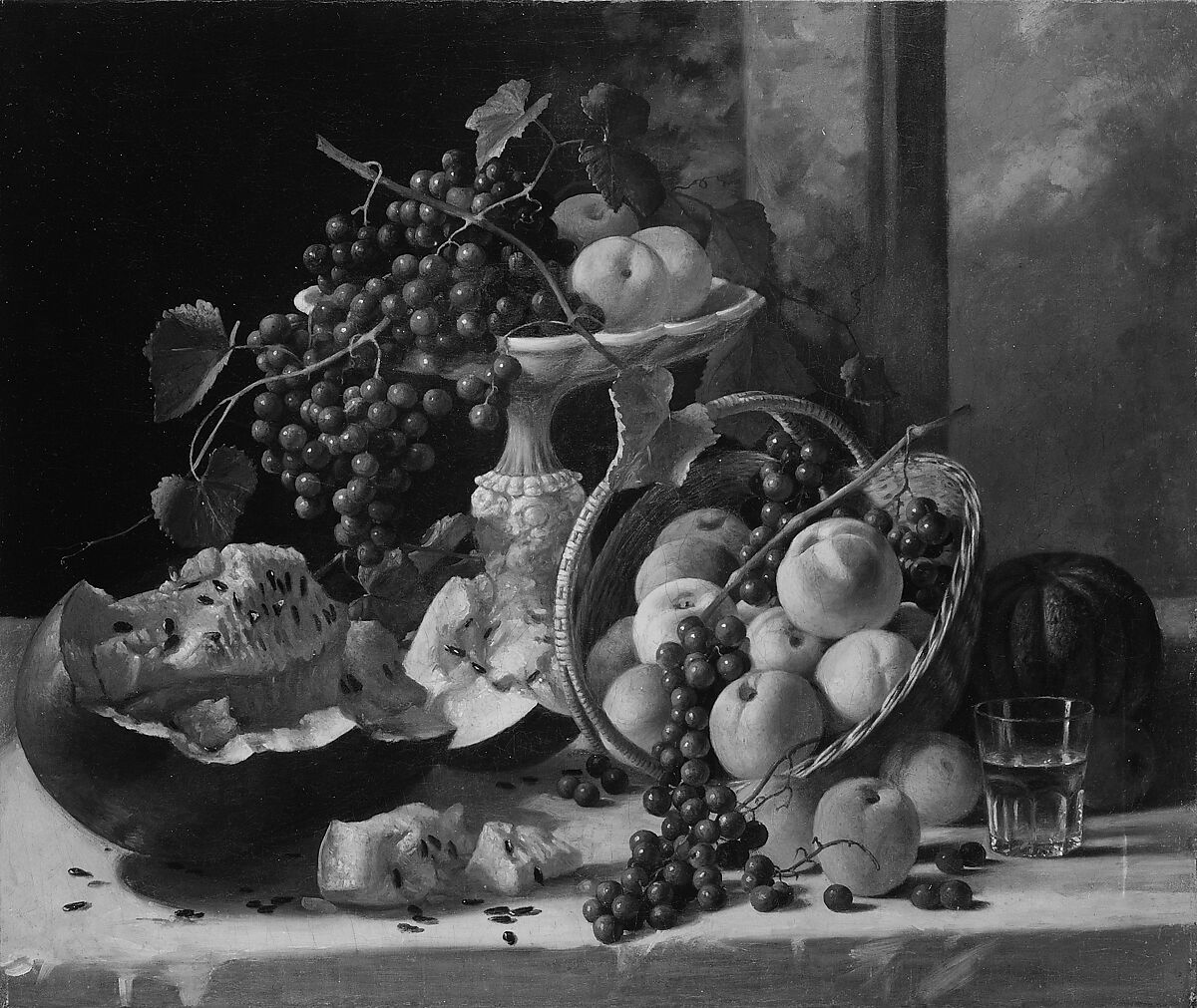 Still Life with Fruit, John F. Francis (1808–1886), Oil on canvas, American 