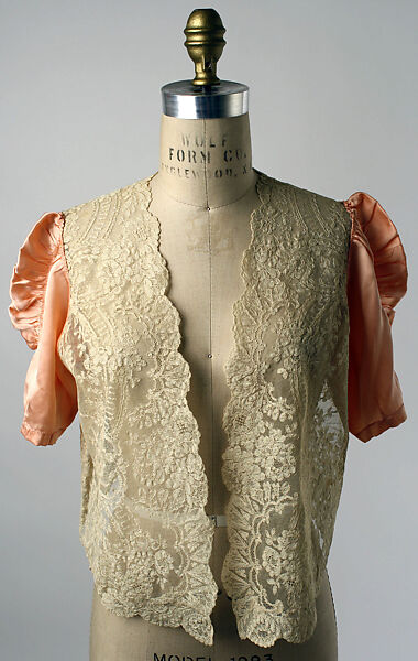 Bed jacket, silk, linen, French 