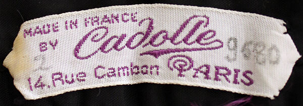 Brassiere, Cadolle (French, founded 1889), nylon, elastic, synthetic fiber, French