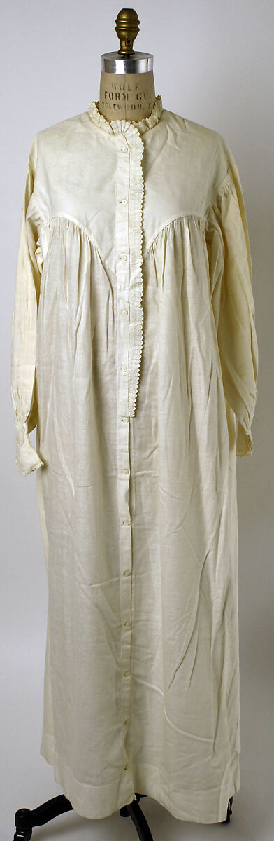 Nightgown, cotton, American or European 