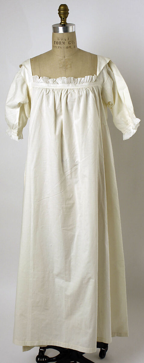 Nightgown, linen, American or European 