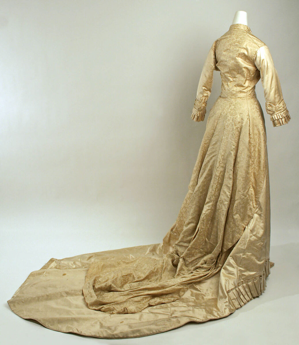 Wedding dress, silk, American