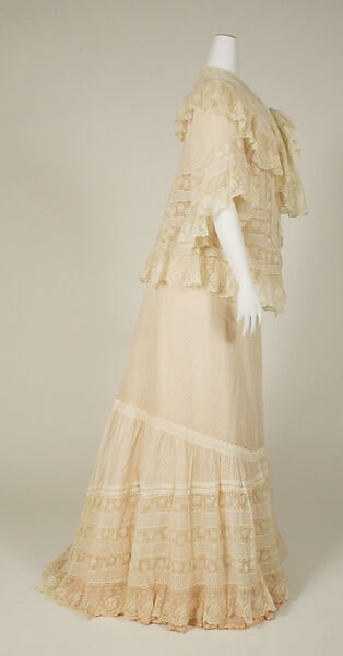 Dressing gown, cotton, silk, French