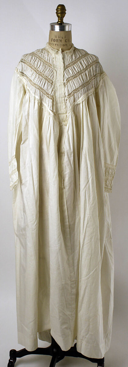 Nightgown, cotton, probably American 
