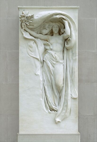 Mourning Victory from the Melvin Memorial, Daniel Chester French (American, Exeter, New Hampshire 1850–1931 Stockbridge, Massachusetts), Marble, American 