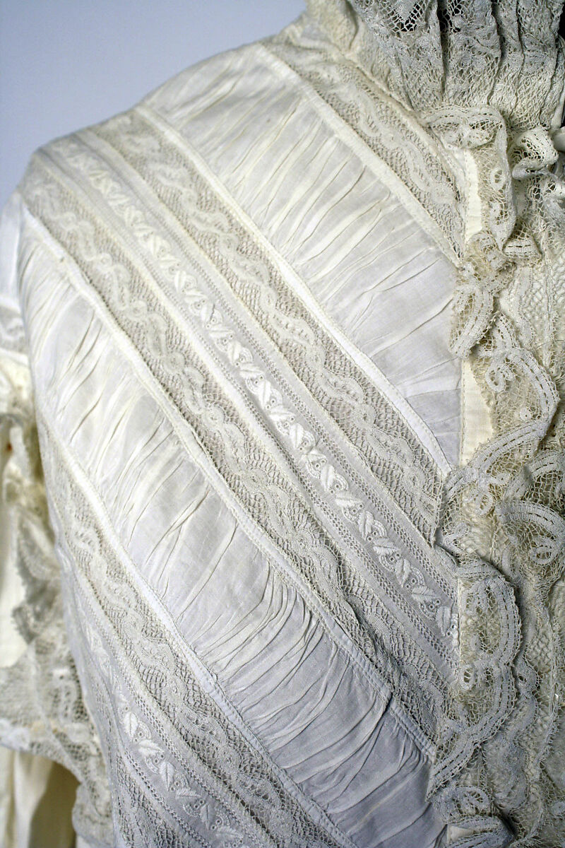 Nightgown, cotton, American