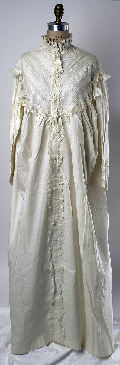 Nightgown, cotton, American 